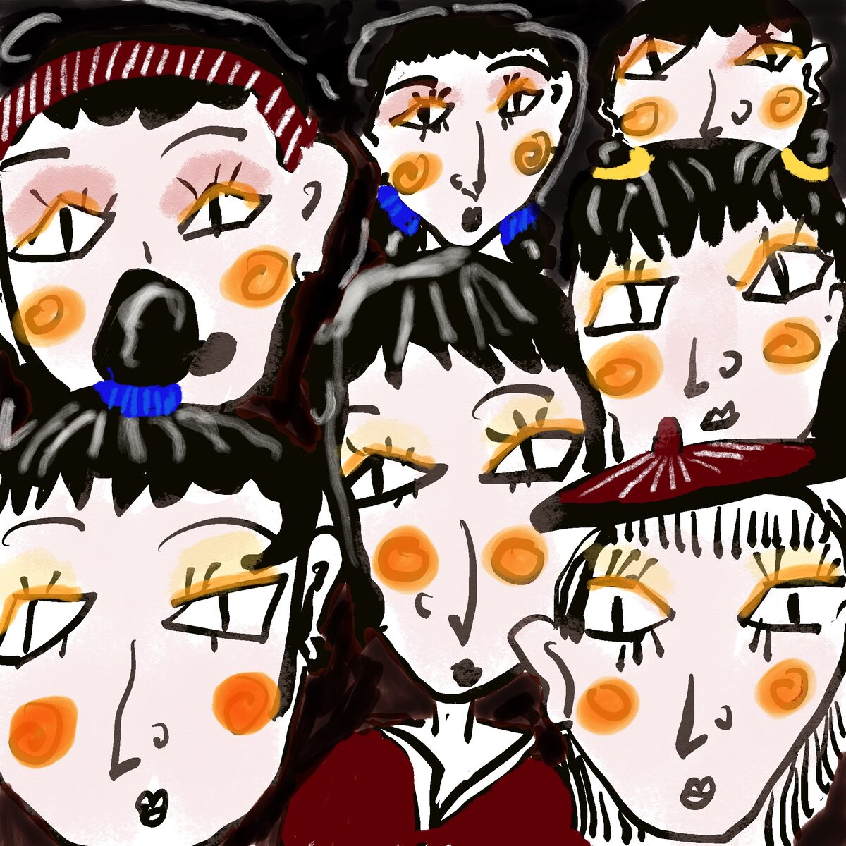A celebration of women in bold, joyful colour — People Series by CarmelaCat Studio